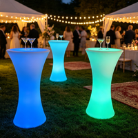 Tabouret de bar LED cubique moderne rechargeable en plastique, mobilier commercial lumineux pour extérieur, maison, bar, fêtes, mariages, événements, résistant à l'eau