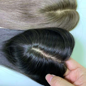 Topper de Cabello Humano Europeo 100% Rubio con Clip, Postizo Kosher Judío de 5x7 Pulgadas con Base de Seda para <span class=keywords><strong>Mujer</strong></span> - Product Image 1
