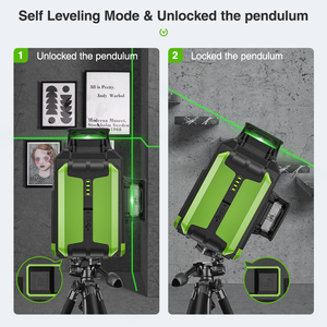 <span class=keywords><strong>Huepar</strong></span>-láser de larga duración de trabajo <span class=keywords><strong>3D</strong></span> LS03CG, nivelado automático, niveles láser con funda de transporte dura - Product Image 3