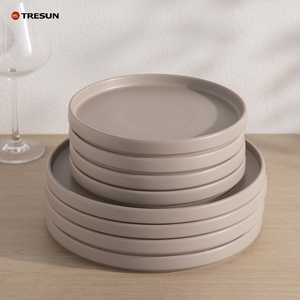 2025 Sáng Tạo Mới Bắc Âu Cổ Điển Phong Cách Món Ăn Trung Quốc Nhà Máy Giá Rẻ 16 Pcs Matte Brown Đồ Đá Đồ Ăn Đặt Dịch Vụ Cho 4 - Product Image 5