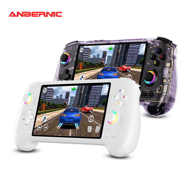 New Console Dimensity 8300 CPU ANBERNIC RG557 Gaming Handheld 5.48'AMOLED Android 14 12GB+256GB Game Player for Birthday Gifts
