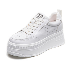Zapatillas Deportivas Blancas con Plataforma y Punta Redonda para Mujer, Novedad 2026, Zapatos Casuales de Suela Gruesa con Tacón Interno - Product Image 1