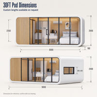 Maison modulaire en forme de capsule Apple Cabin de 30 pieds