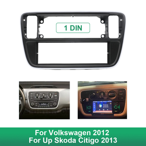 1 Din autoradio Fascia telaio lunetta per Volkswagen 2012 +, <span class=keywords><strong>Skoda</strong></span> <span class=keywords><strong>Citigo</strong></span> 2013 +, Kit pannello cruscotto nero - Product Image 2