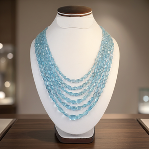 Perles de pierres précieuses en aquamarine naturelle de qualité supérieure, facettées en forme de rondelle, pour la fabrication de bijoux au meilleur prix, fournisseur Gopika - Product Image 1