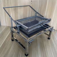 Nouveau barbecue au charbon de bois en acier inoxydable, moderne, écologique, durable, avec sécurité anti-flamme, pliable et portable pour l'extérieur