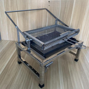 New Premium Modern Stainless Steel <b>Charcoal</b> Barbecue Grill <b>Portable</b> Folding Outdoor Camping Grilling Meat Fish Rotating - Product Image 5