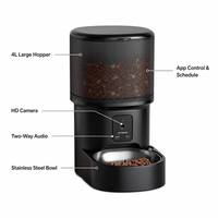 Pengumpan Makanan Hewan Peliharaan Otomatis WiFi dengan LOGO Kustom, Kamera HD 1080P dan Audio 2 Arah, Dispenser Makanan Pintar untuk Kucing dan Anjing, Bahan Stainless Steel