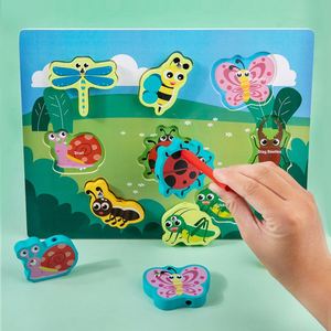 Jeu de pêche Montessori multifonctionnel, animaux marins, blocs à lacer, tableau de dessin et de peinture, jouet pour enfants - Product Image 4