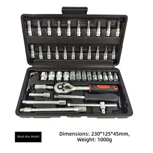 Set di Chiavi a Bussola e Cricchetto da 46 Pezzi con Attacco da 1/4 di Pollice, Inserti Metrici, Barra di Prolunga, Utensili Manuali in <span class=keywords><strong>Valigetta</strong></span> - Product Image 4