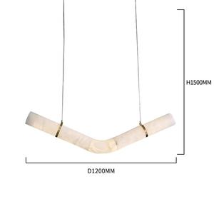 Zeal Lighting Diseño profesional Led Candelabro de mármol <span class=keywords><strong>blanco</strong></span> Alabastro Lámpara colgante para mesa de comedor - Product Image 6