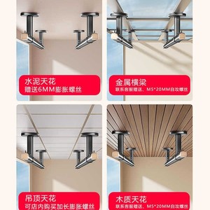 ราวตากผ้าอลูมิเนียมอัลลอยด์ติดผนังชั้นเดียวสำหรับใช้ในระเบียงทนทาน - Product Image 5