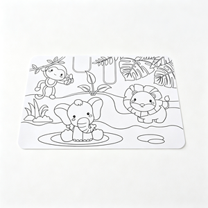 Tapis de coloriage en silicone réutilisable, tableau de dessin lavable et effaçable pour enfants, jouet éducatif précoce pour la peinture, vente en gros - Product Image 4