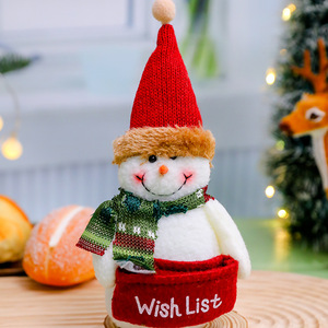 Adornos Navideños de Peluche de Santa Claus y Muñeco de Nieve con Bolsillo para Lista de Deseos, Decoración Navideña para Mesa, Muñeco de Regalo - Product Image 2