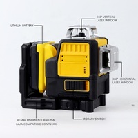 Livella Laser Rotante di Precisione Industriale Fai-da-Te a 360 Gradi con 12 Linee di Luce Verde, Livella Laser a 3 Lati con Batteria al Litio