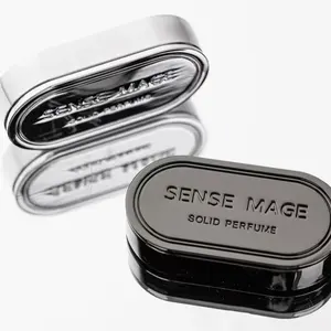 Conteneur Compact en étain, rechargeable, magnétique, personnalisé, nouveau Design, Logo, emballage de parfum solide