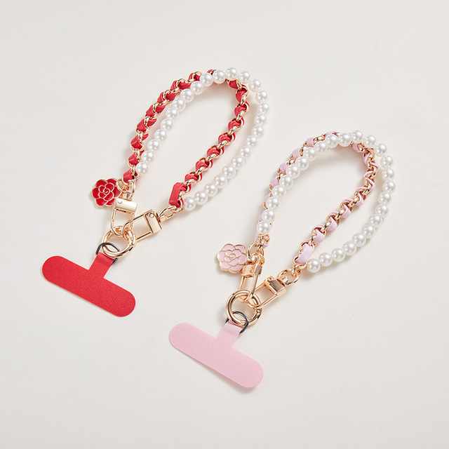 Takyu Pearl Mobile Phone Chain Lanyard Wrist Strap Acryl Plastic Decorative Link Chain Customizable for Phone Case Key Hanging