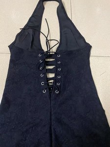 <span class=keywords><strong>Mono</strong></span> ajustado sexy <span class=keywords><strong>de</strong></span> cintura alta para mujer, liso, casual, con bordado <span class=keywords><strong>de</strong></span> encaje y espalda descubierta, ideal para salir. - Product Image 6