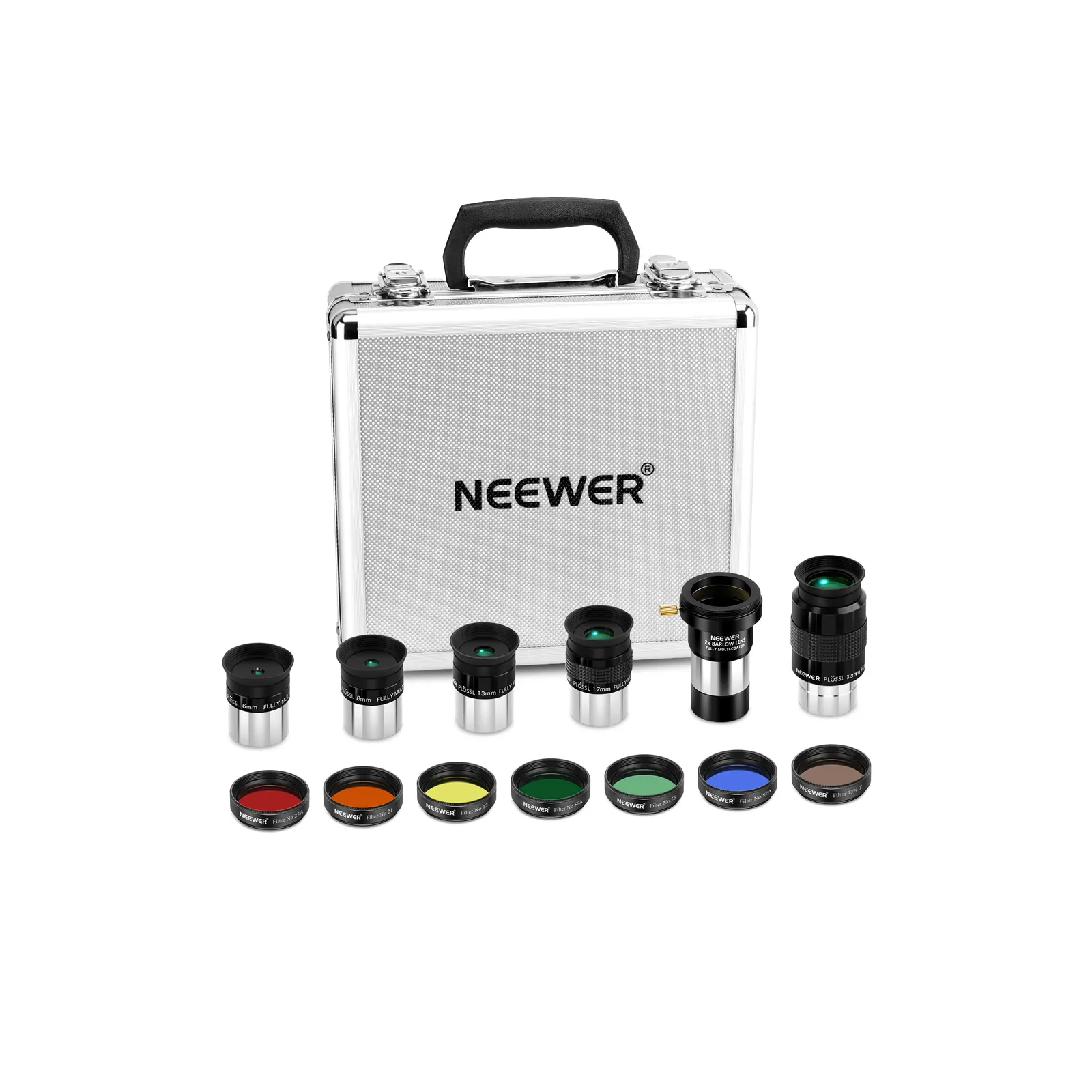 Neewer Kính thiên văn phụ kiện 14PCS Kính thiên văn Eyepiece và bộ lọc Kit