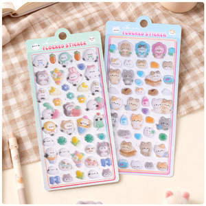 Feuille d'autocollants décoratifs floqués en résine double couche 3D gaufrée, personnalisés, mignons, style japonais, haute qualité, motif bonbons - Product Image 1