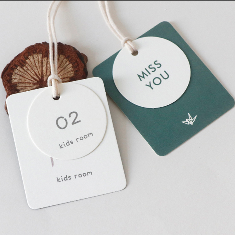 Custom Color Coated Luxury Swing Tag Rope Fashion Hangtags for Clothes Garment Plastic Hanging Tag Brand Tag