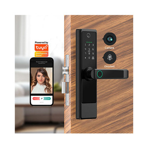 กุญแจล็อคประตูไม้ดิจิตอล<span class=keywords><strong>แ</strong></span>บบกดรหัส 8 <span class=keywords><strong>ภาษา</strong></span> รองรับ Tuya Wifi ขายดี พร้อมระบบส<span class=keywords><strong>แ</strong></span>กนลายนิ้วมือ บัตร IC กล้องวงจรปิด <span class=keywords><strong>แ</strong></span>ละระบบสมาร์ทล็อค - Product Image 1