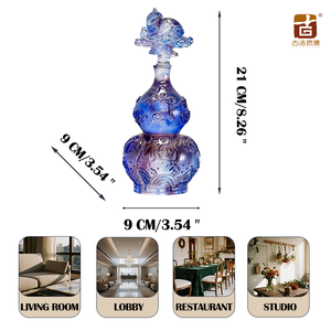 भाग्यशाली रत्न मूर्तिकला पांच आशीर्वाद डिजाइन लिली क्रिस्टल के साथ फ्यू क्रिस्टल - Product Image 2