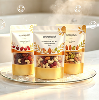 Pochette à fermeture éclair personnalisée pour emballages alimentaires (snacks, bonbons, fruits secs) – Sachets Doypack en papier kraft avec fenêtre et fermeture Ziplock