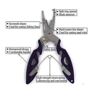 卸売ステンレス鋼フィッシングプライヤー ルアーフィッシングラインカッター 多機能アウトドア釣り道具 - Product Image 3