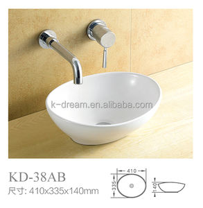 <span class=keywords><strong>Lavabo</strong></span> da Appoggio KD-29GBC in Ceramica Placcata Oro, Design a Mezzaluna, per Hotel di Lusso - Product Image 4