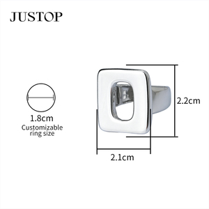 Bague ajustable en forme d'étoile JUSTOP, 1,8 cm, plaquée argent, unisexe, bijou mignon pour tous les jours, cadeau - Product Image 4