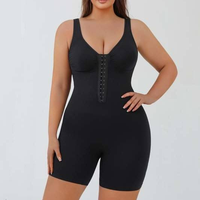 Body sculptant sans couture en nylon, grande taille, à maintien moyen, bretelles larges, effet ventre plat, rehausseur de fesses, invisible, avec maintien de la poitrine
