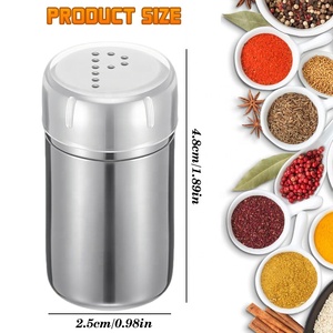 Mini distributeurs d'épices en acier inoxydable personnalisés, assaisonnement pour boîte à lunch, camping, extérieur, <span class=keywords><strong>petit</strong></span> shaker à <span class=keywords><strong>sel</strong></span> <span class=keywords><strong>et</strong></span> à <span class=keywords><strong>poivre</strong></span> - Product Image 2