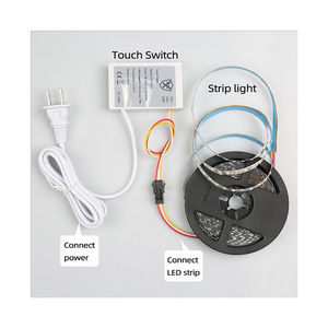 สวิตช์เซ็นเซอร์กระจก LED 3 สี DC12V 1A 12W สำหรับห้องน้ำ กระจกแต่งหน้า กระจกขนาดเล็ก พร้อมระบบหรี่ไฟ สวิตช์เซ็นเซอร์สัมผัสแบบสีเดียว - Product Image 1