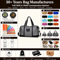 Sacs de sport pour hommes en polyester imperméable avec logo personnalisé, sac de voyage 30-40L avec séparation humide/sec pour le sport, les voyages et les week-ends