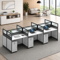 Sedia da Ufficio Moderna in Legno con Struttura in Metallo, Design Modulare, Installazione a Pavimento, Porta Tessere per Quattro Persone
