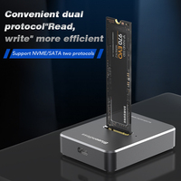 Boîtier de Disque SSD NGFF NVMe M.2 NVMe/SATA, Adaptateur M.2 SSD, Station d'Accueil pour Disque SSD NVMe et SATA M.2