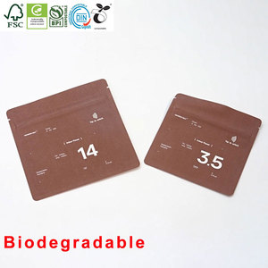 Sac d'emballage biodégradable imprimé sur mesure, écologique, compostable, petit sac en papier avec fermeture éclair pour fleurs séchées <span class=keywords><strong>de</strong></span> 3,<span class=keywords><strong>5</strong></span> g, 7 g, 14 g, 28 g - Product Image 1