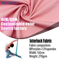 Tissu Interlock Double Face Extensible 4 Directions en Nylon Spandex 200 g/m² à Séchage Rapide et Évacuation de l'Humidité, Doux, pour Sous-vêtements Féminins et Vêtements de Sport