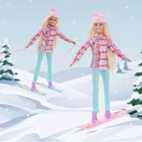 Poupée Gothique OEM en Gros de 11,5 Pouces à 9 Articulations avec Chaussures à Roulettes en PVC, Sac à Bandoulière et Ensemble de Ski pour Filles de 4 à 6 Ans