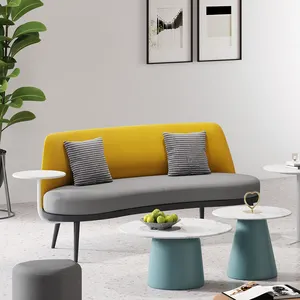 High End Gray Leather Small Sofa Small Unit Modern Design Set Luxury Segmented Living Room Leisure Room Sofa