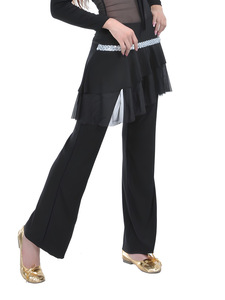 Culottes de danse orientale et de danse <span class=keywords><strong>latine</strong></span> à double usage, confortables, couleur unie, costume de pratique tendance, jupe-pantalon de danse <span class=keywords><strong>latine</strong></span> légère - Product Image 5