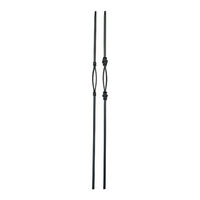 Moderne Eisenbaluster Hohl Satin-Schwarz Schmiedeeisen Sicherheits-Treppengeländer