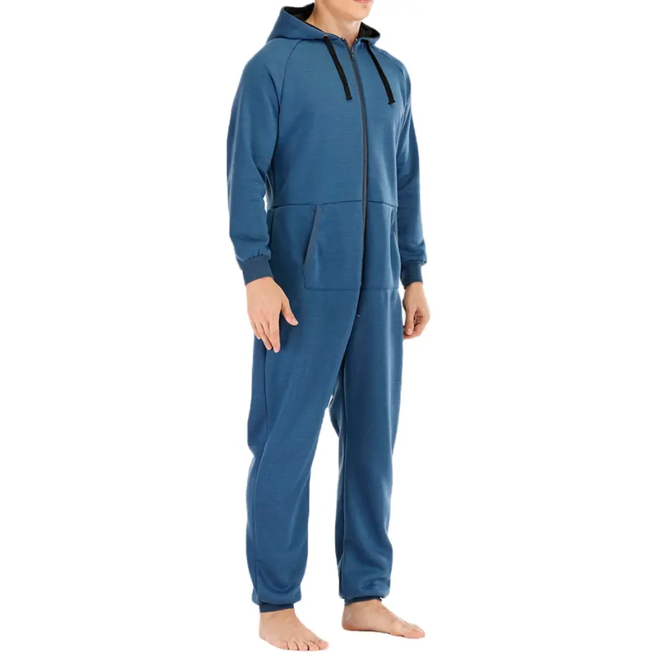 사용자 정의 인쇄 단색 잠옷 지퍼 Onesie 후드 캐주얼 Loungewear 죄수 복 지퍼 포켓 잠옷 방글라데시