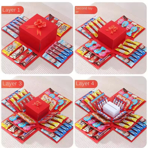 Scatola Regalo Esplosiva con Motivo a Cuore e Farfalle Volanti - Giocattoli e Fiori per Celebrare Donne, Uomini, Migliori Amici, Mamma, San Valentino - Product Image 4