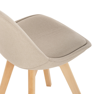 Chaises de salle à manger scandinaves avec coussin, style minimaliste, pieds en bois, tissu, mobilier nordique pour la maison - Product Image 3