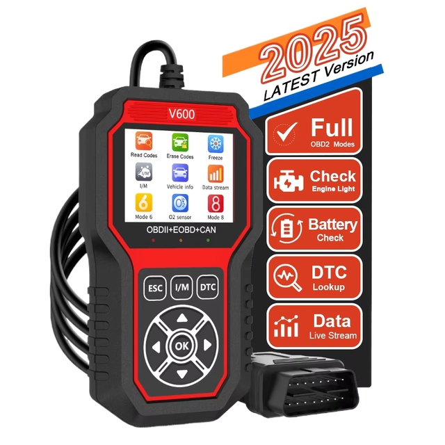 ZYSY V600 12V ABS OBD2 Diagnostic Scanner with 2.8" Color Screen 1 Year Warranty-Vehicle Diagnosis Car Fault Detection