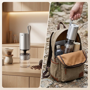 เครื่องบดกาแฟไฟฟ้าแบบพกพาไร้สายขนาดเล็ก รุ่นใหม่ ชาร์จไฟได้ ใช้ใบมีดบดแบบ Burr เหมาะสำหรับใช้ในบ้าน ท่องเที่ยว ตั้งแคมป์ ออฟฟิศ และครัว - Product Image 3
