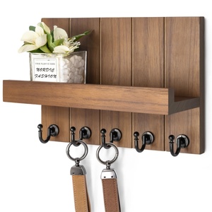 Decorative Vintage Wood Key Holder <b>Wall</b> <b>Mount</b> <b>Shelf</b> Mail Organizer Living Room Decor Home Essentials Home Improvement - Product Image 1