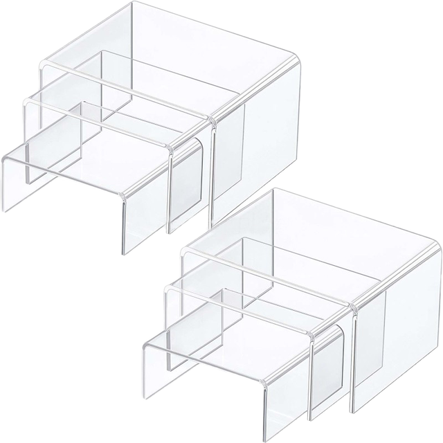 Premium Portable Three-Tier Clear Acrylic Corner Shelf Easy Assembly Self-adhesive Modern Style Desktop Display
